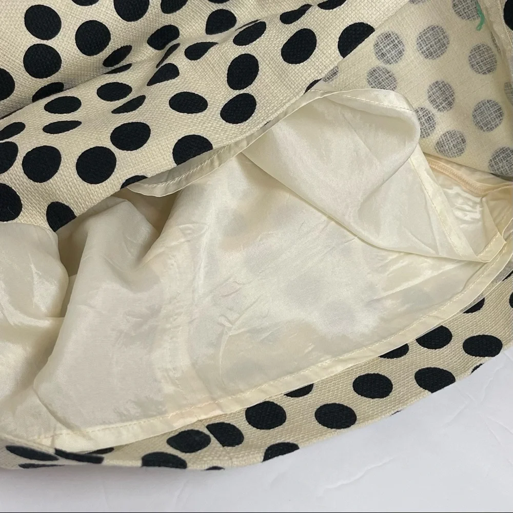 J Crew 100% Cotton Cream & Black Polka Dot Dress - Picture 7 of 11